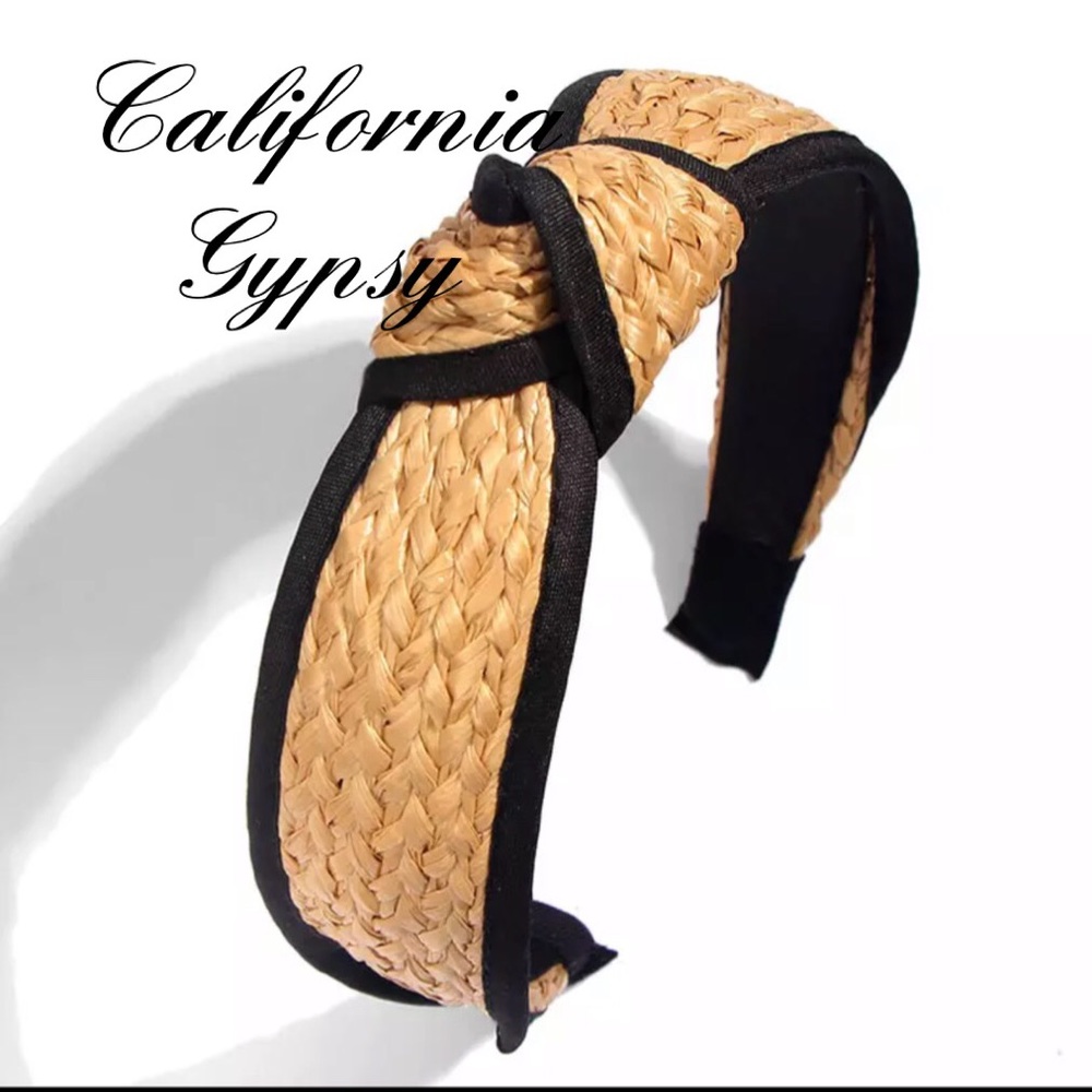 Weaved Raffia Knot Bohemian Headband - Picture 6 of 6